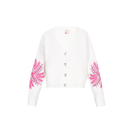 IZIA IZIA Gebreid vest lichtroze / offwhite