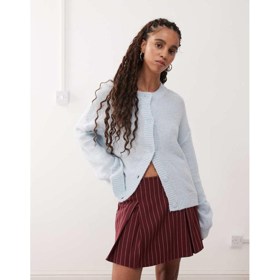 Reclaimed Vintage Recht vest in poederblauw Blauw