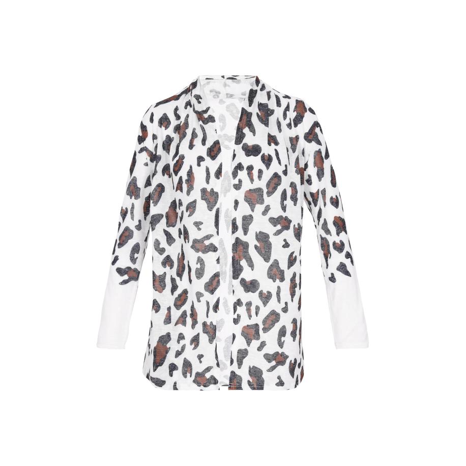Faina faina Gebreid vest bruin / zwart / wit -