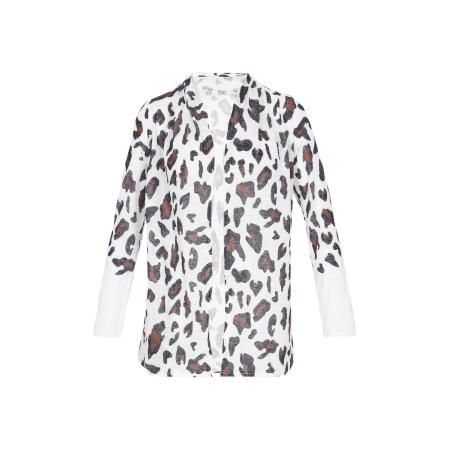 Faina faina Gebreid vest bruin / zwart / wit