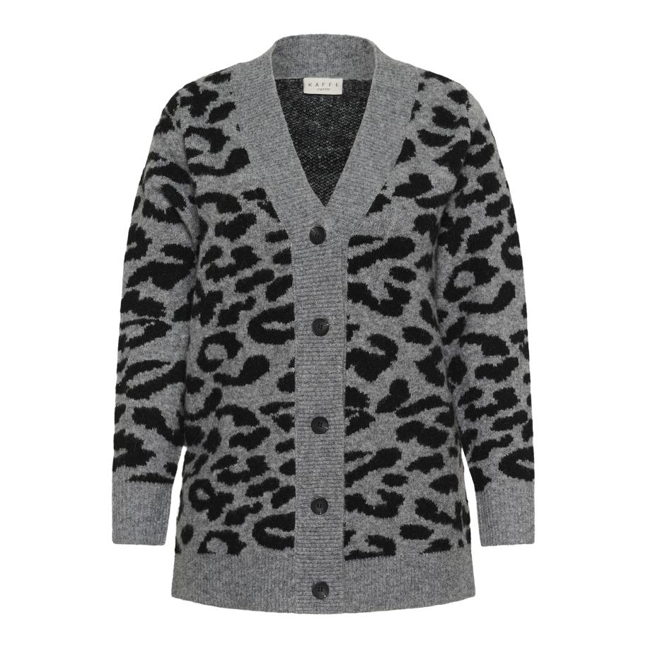 Kaffe KAFFE CURVE Gebreid vest Sandia lichtgrijs / zwart -