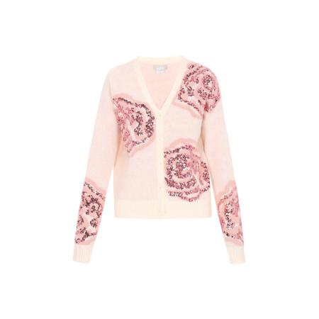 Usha Usha Gebreid vest beige / rosa