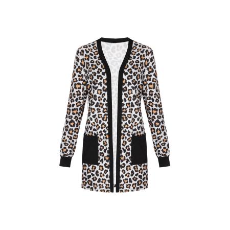 Faina faina Gebreid vest Fashion Look mokka / zwart / wit