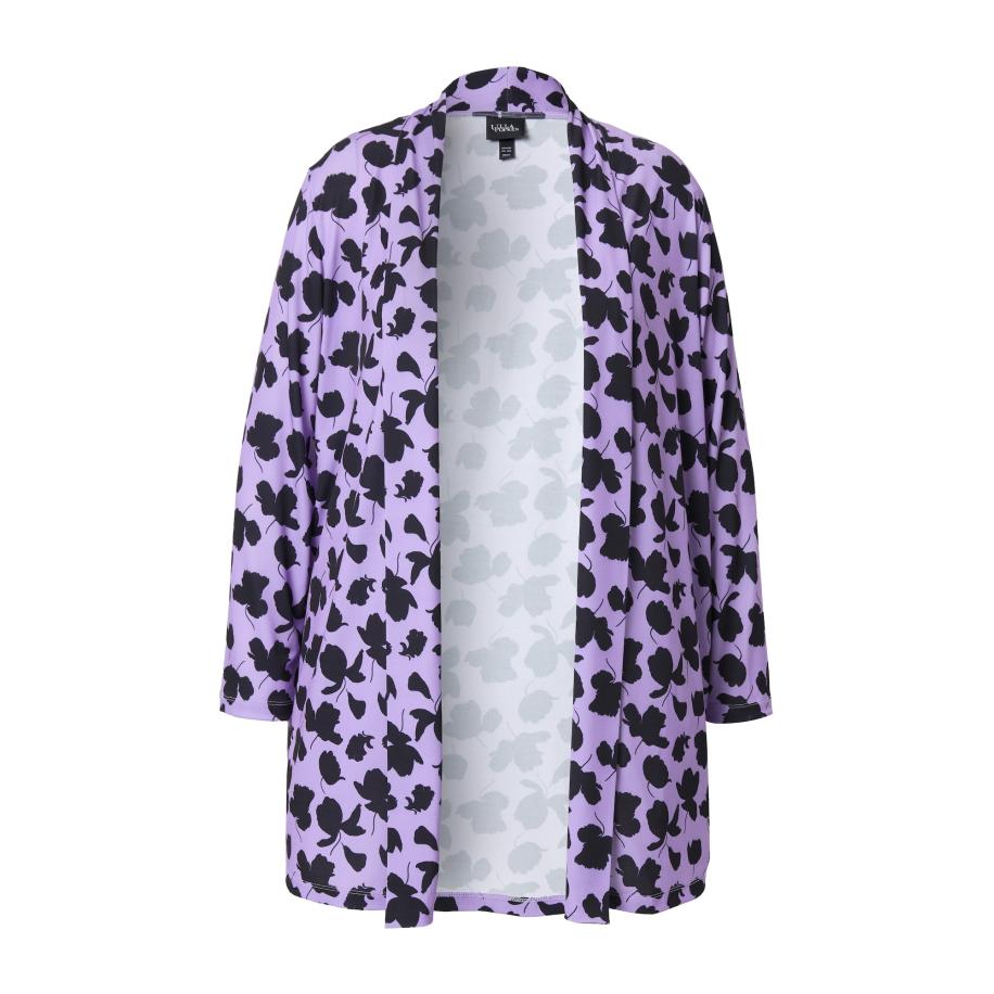 Ulla Popken Ulla Popken Gebreid vest lichtlila / zwart -