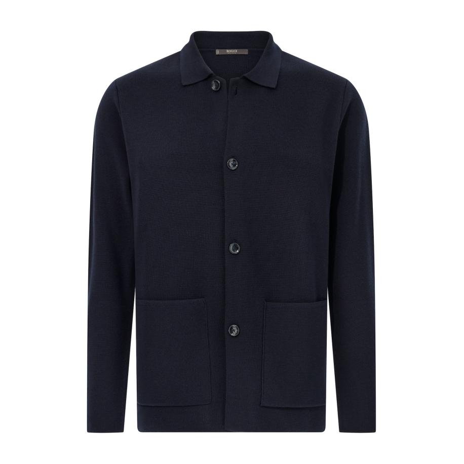 Boggi Milano Boggi Milano Gebreid vest marine -
