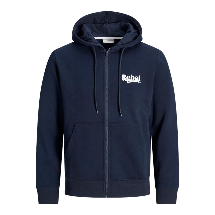 JJ Rebel JJ Rebel Sweatvest JREBRAKIM donkerblauw / wit -