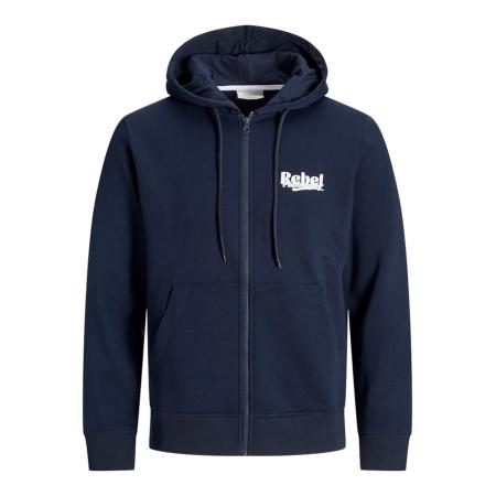 JJ Rebel JJ Rebel Sweatvest JREBRAKIM donkerblauw / wit