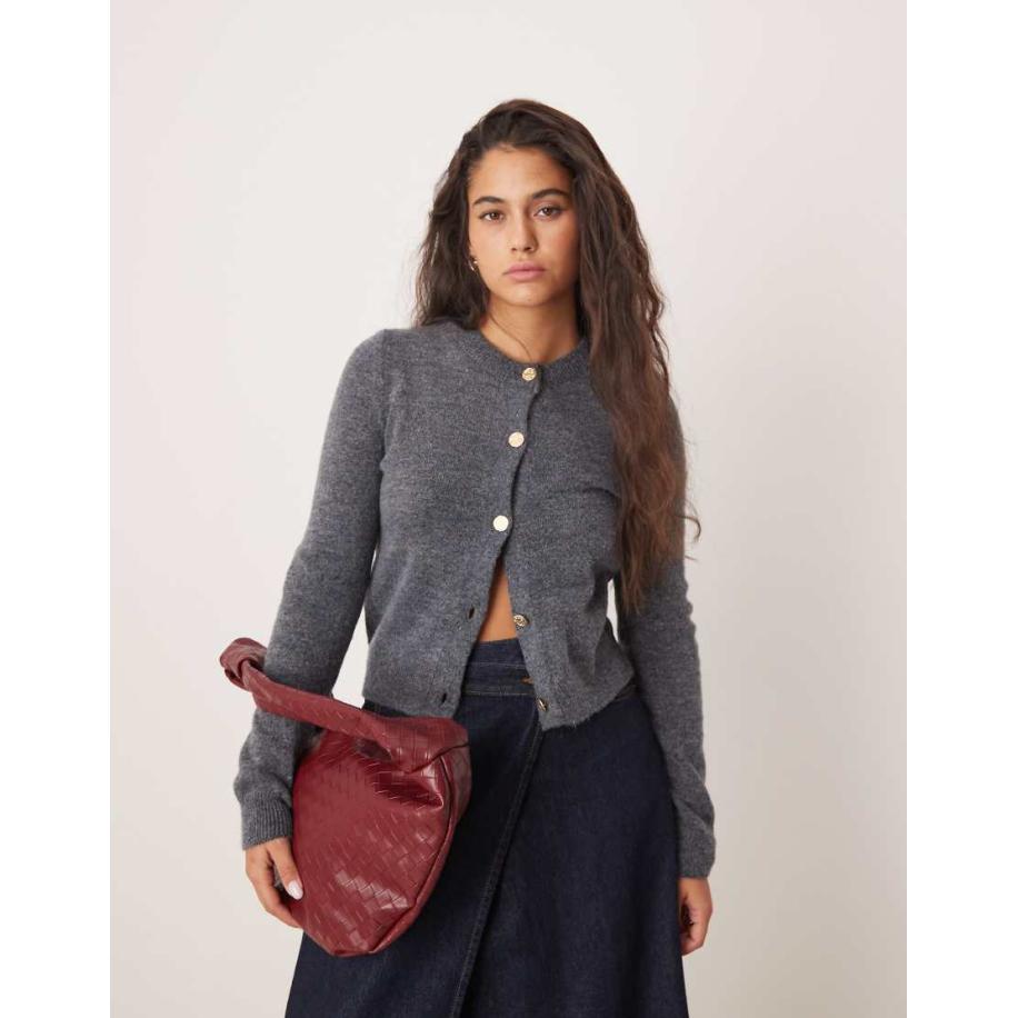 Mango Vest met gouden knopen in grijs Grijs