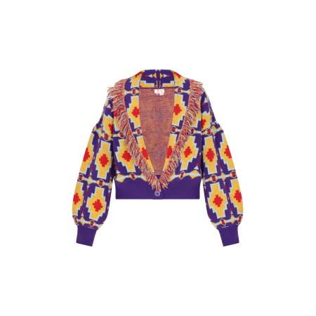 IZIA IZIA Gebreid vest lila / bloedrood