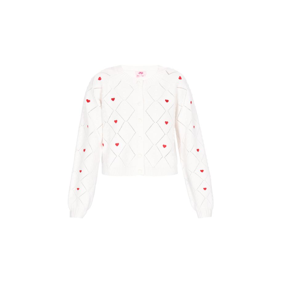 MYMO MYMO Gebreid vest rood / offwhite -
