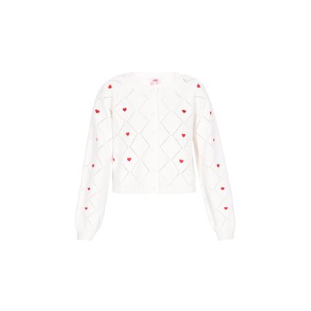 MYMO MYMO Gebreid vest rood / offwhite