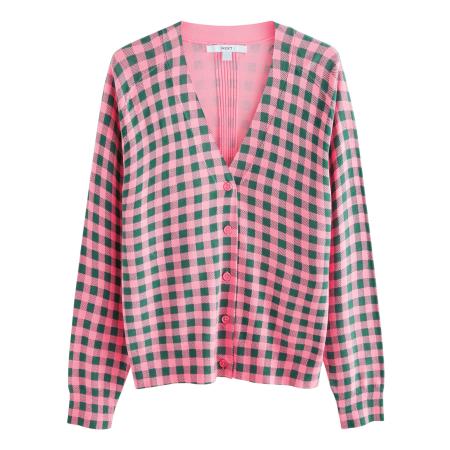 Next Next Gebreid vest groen / pink