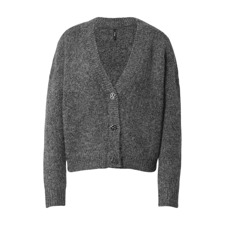 Only ONLY Gebreid vest ZOEY donkergrijs -