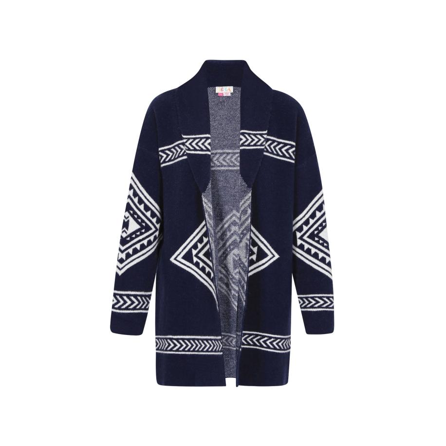 IZIA IZIA Gebreid vest navy / wit -