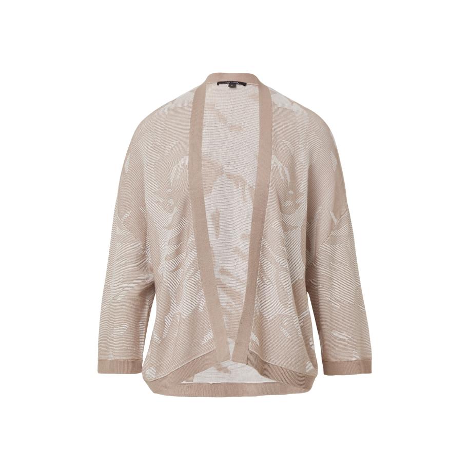Comma COMMA Gebreid vest beige / donkerbeige -