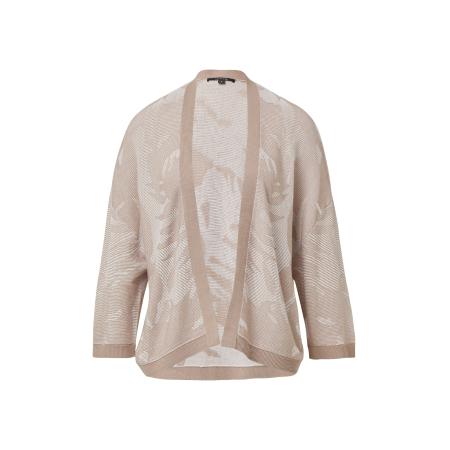 Comma COMMA Gebreid vest beige / donkerbeige