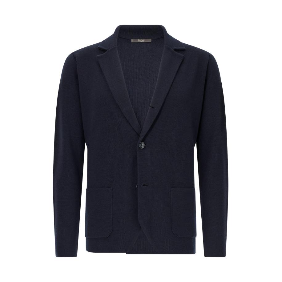 Boggi Milano Boggi Milano Gebreid vest Digital Only navy -