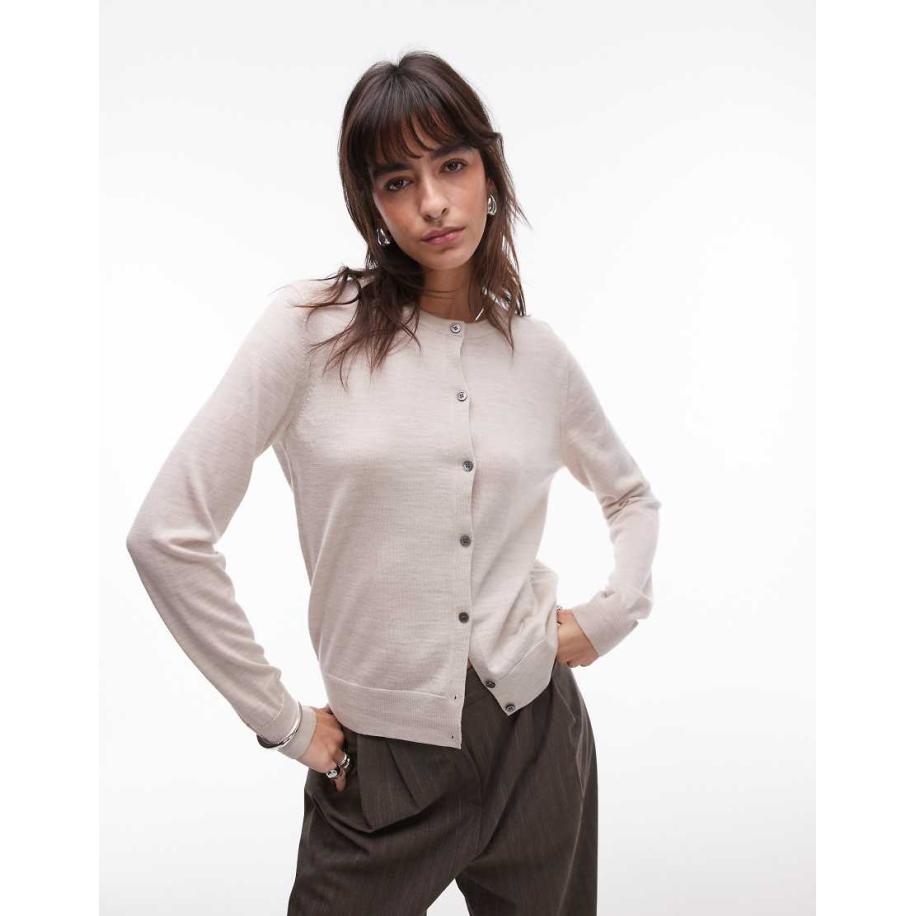 ARKET Gebreid vest van merinowol in gebroken wit Wit