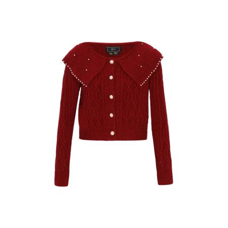 Faina faina Gebreid vest bourgogne