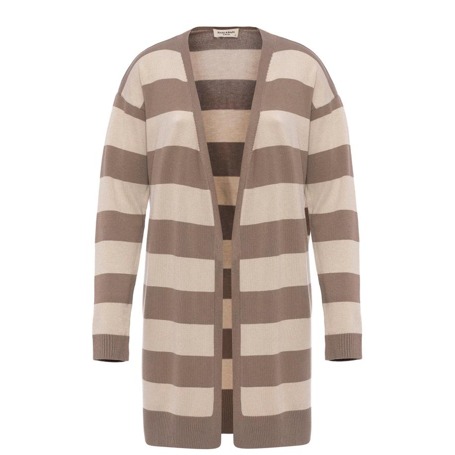 Anou Anou Anou Anou Gebreid vest ecru / bruin -