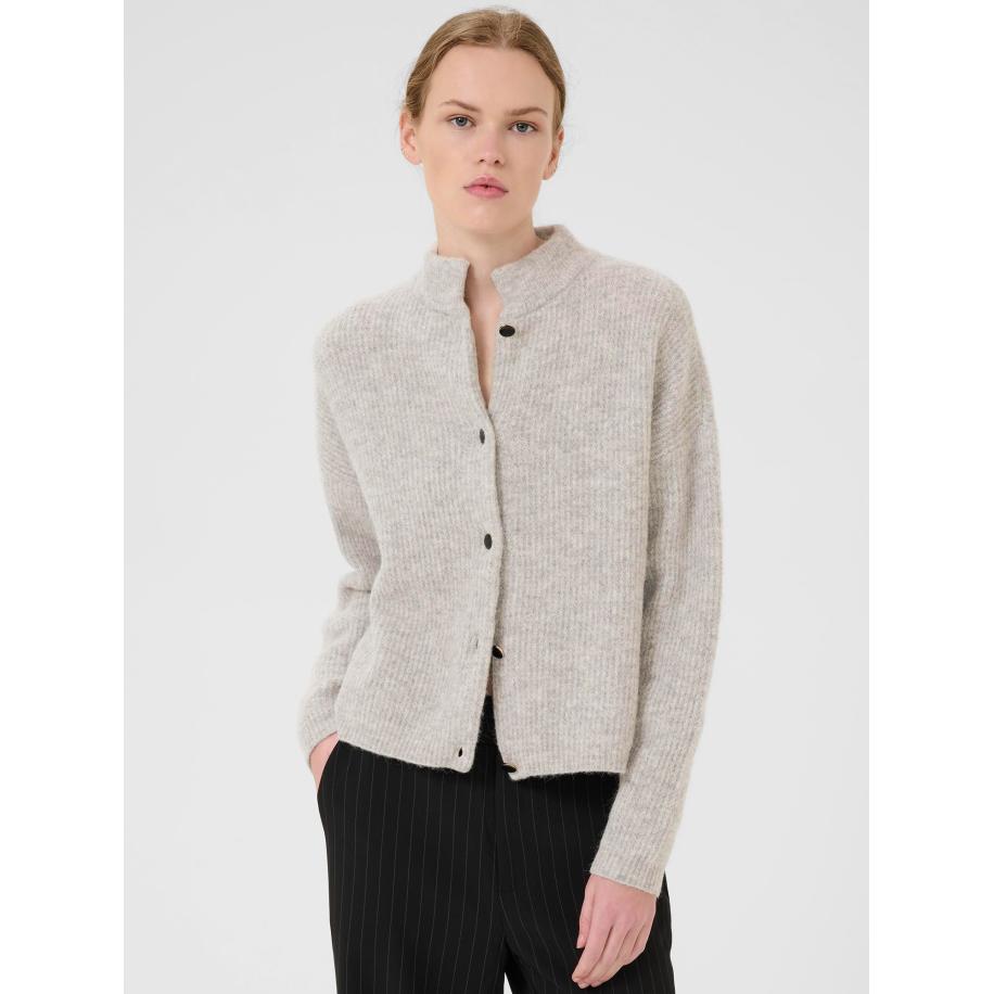 Gestuz Gestuz Gebreid vest AlphaGZ grijs gemêleerd -