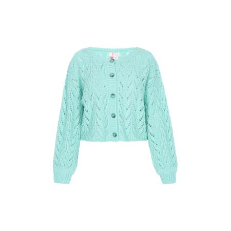 IZIA IZIA Gebreid vest turquoise