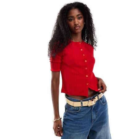 ASOS DESIGN Gebreid vest in rood