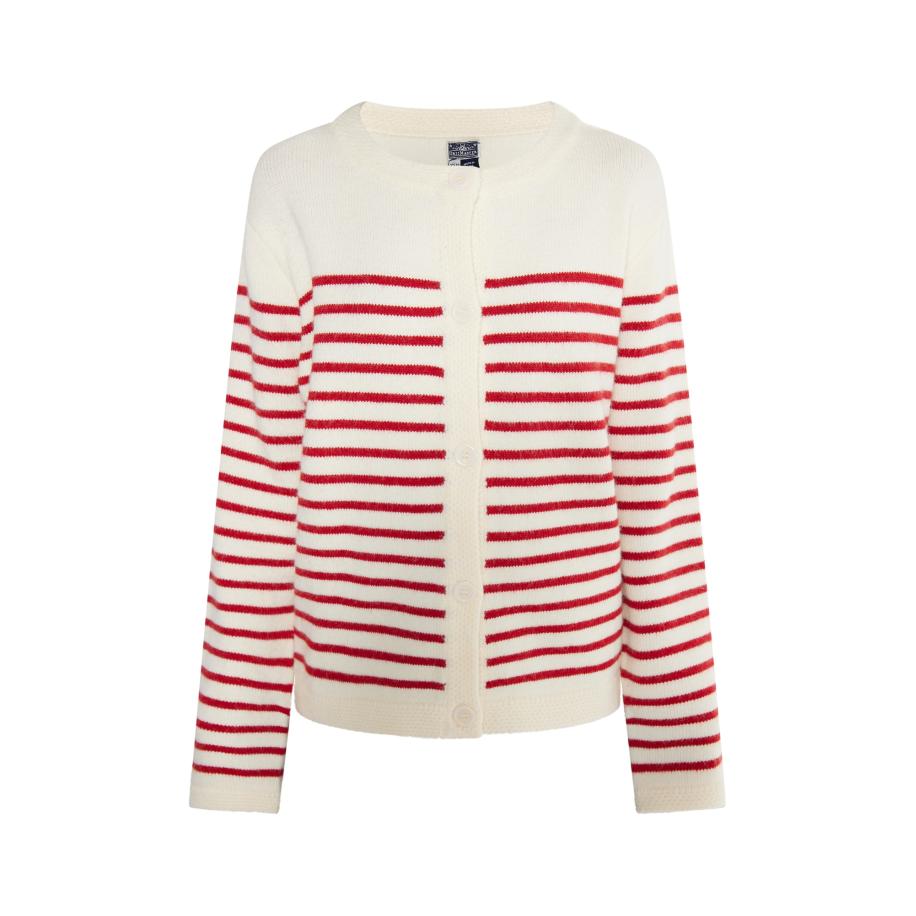 DreiMaster DreiMaster Maritim Gebreid vest rood / offwhite -