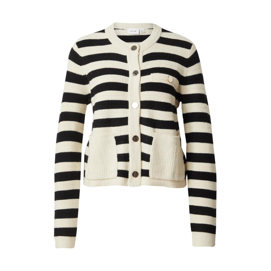 Vila VILA Gebreid vest DREA zwart / wolwit -