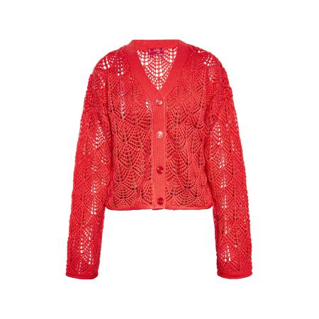 Swirly swirly Gebreid vest rood