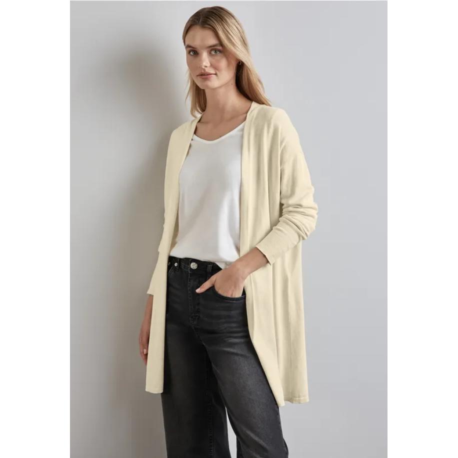 Street One Lang fijn gebreid vest Bruin