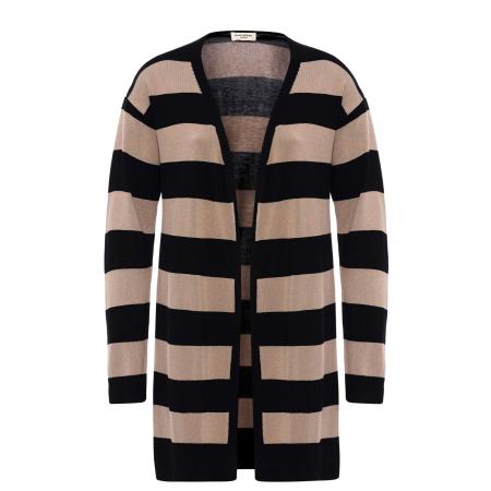 Anou Anou Anou Anou Gebreid vest nude / zwart