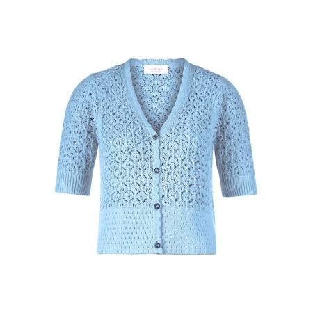 Rich & Royal Rich & Royal Gebreid vest offwhite