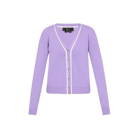 Faina faina Gebreid vest lavendel / wit