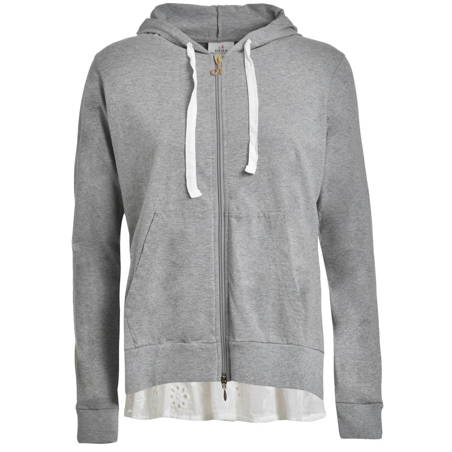 Deha DEHA Sweatvest grijs / wit -