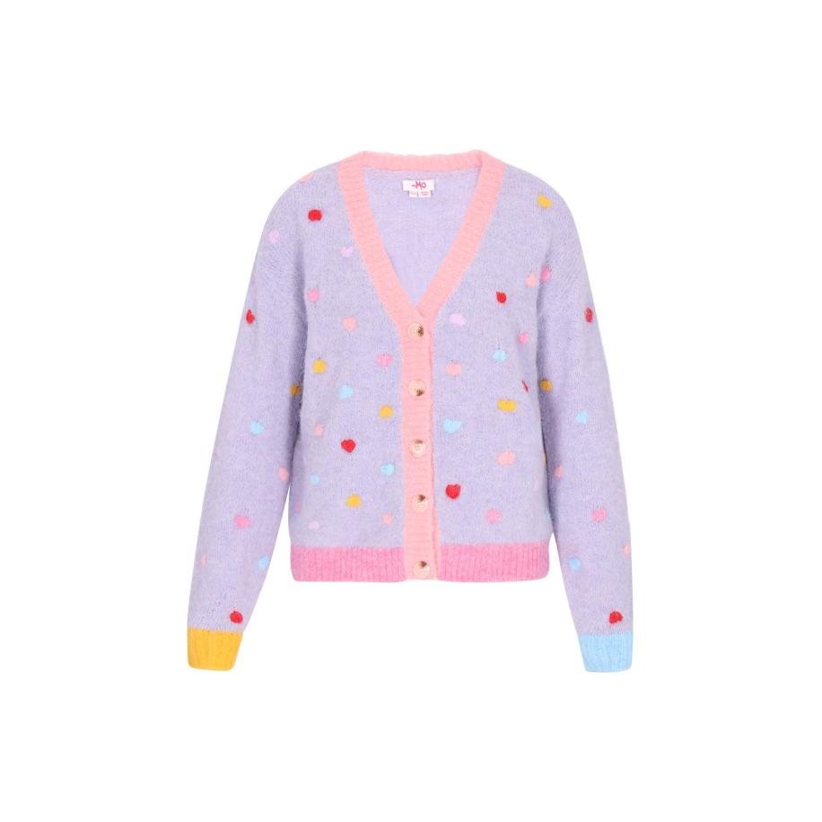 MYMO MYMO Gebreid vest blauw / lila / pink / rood -