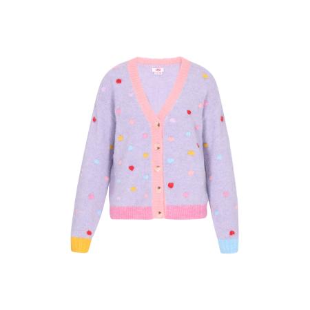 MYMO MYMO Gebreid vest blauw / lila / pink / rood