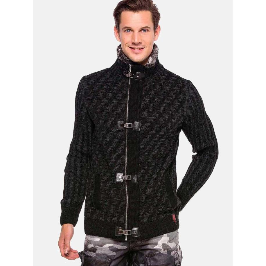 Cipo & Baxx CIPO & BAXX Gebreid vest antraciet -