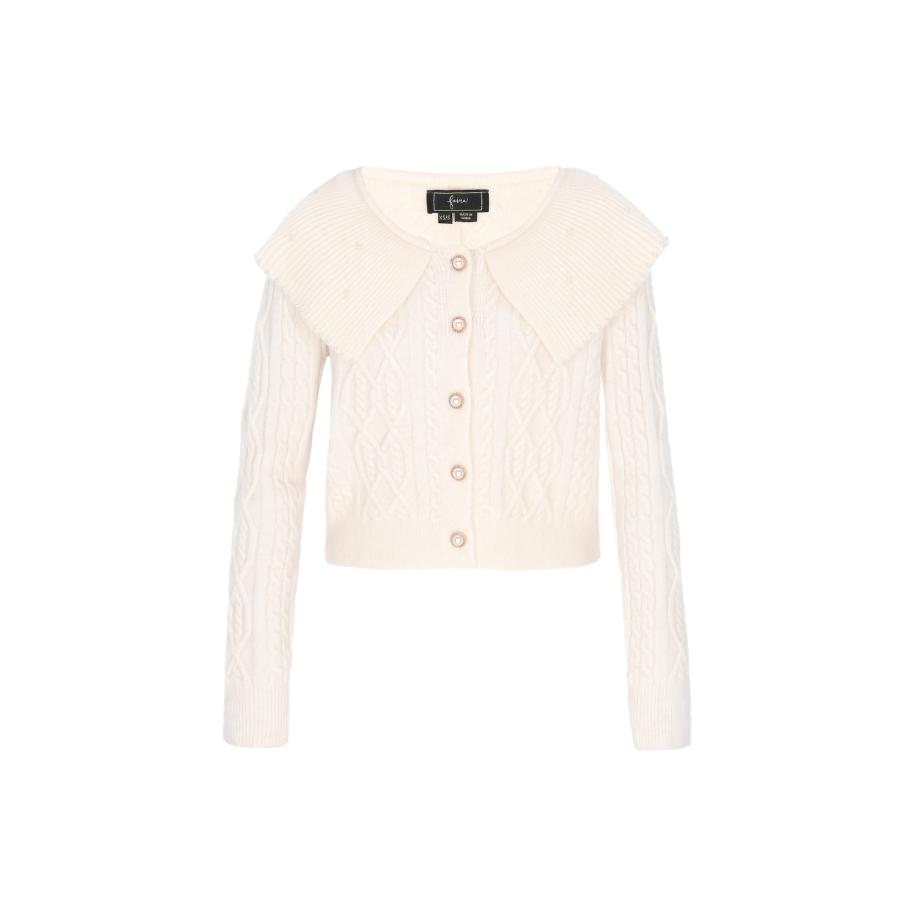 Faina faina Gebreid vest offwhite -