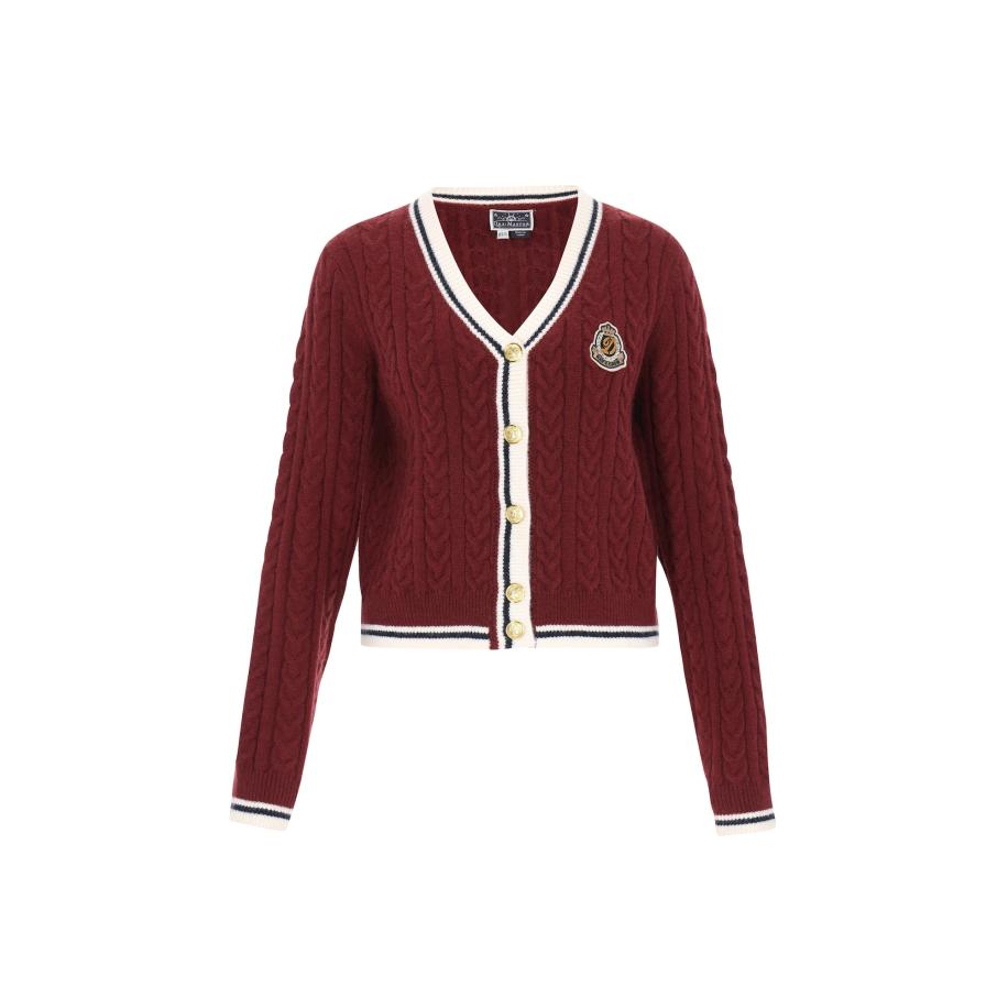 DreiMaster DreiMaster Maritim Gebreid vest beige / donkerrood / zwart -