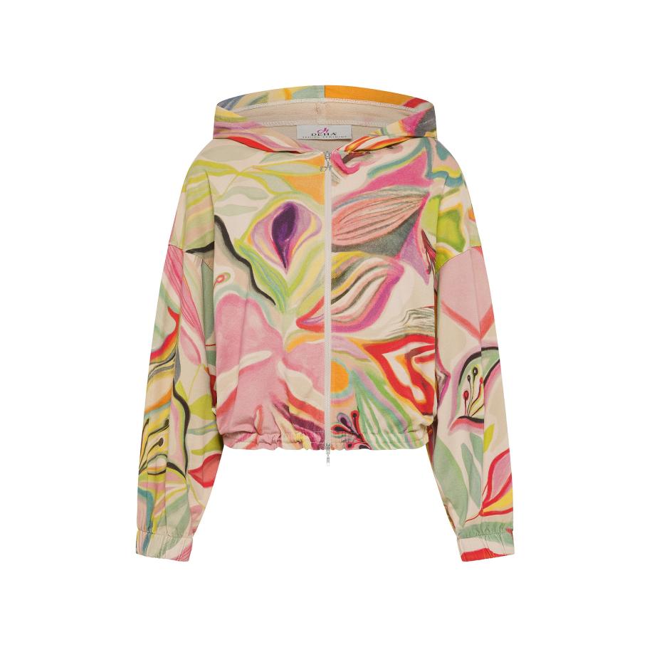 Deha DEHA Sweatvest lichtgroen / lila / abrikoos / pink -