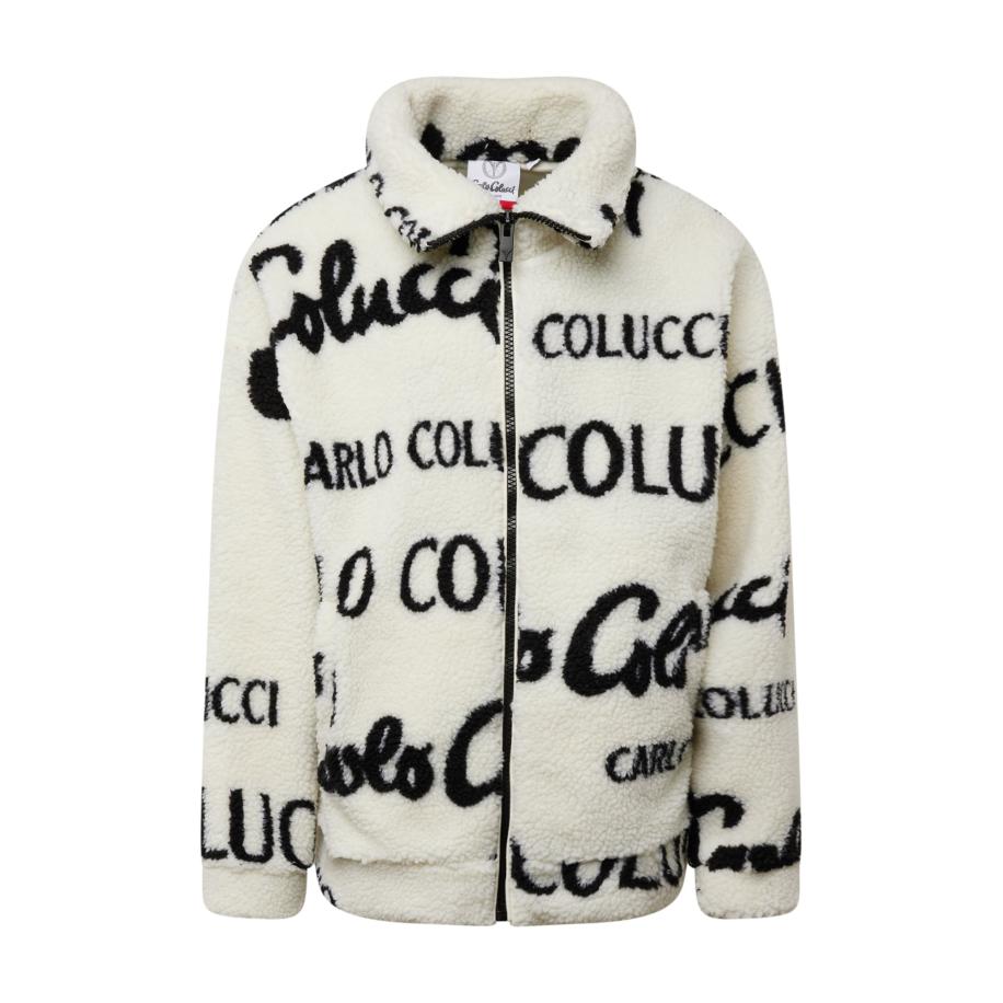 carlo colucci Carlo Colucci Fleece jas zwart / offwhite -