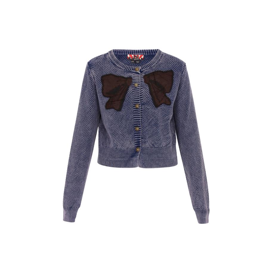 MYMO myMo ROCKS Gebreid vest indigo / bruin / zwart -