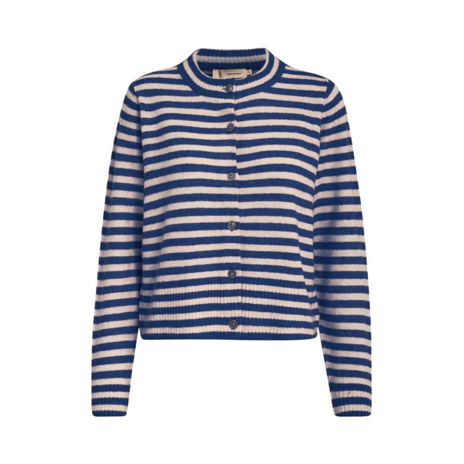 Peppercorn Peppercorn Gebreid vest donkerblauw / wit -