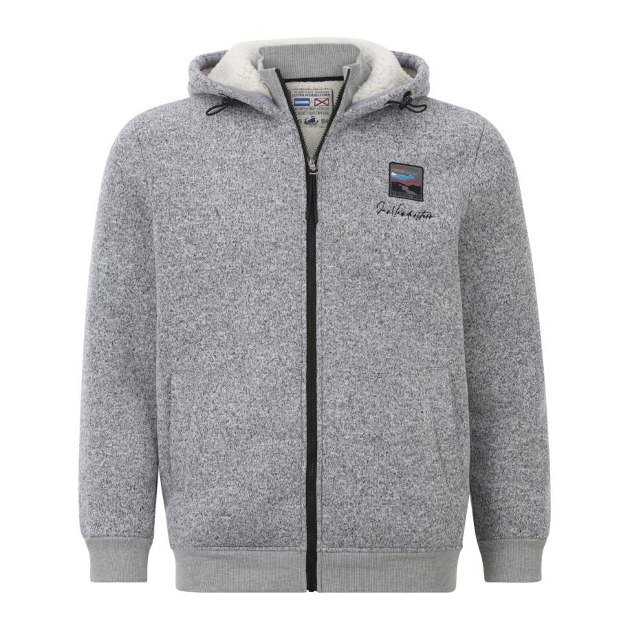 jan vanderstorm Jan Vanderstorm Fleece jas Norvid blauw / roestbruin / grijs gemêleerd / zwart -