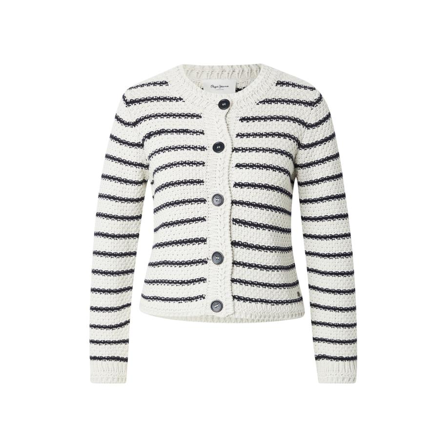 Pepe Jeans Pepe Jeans Gebreid vest Cassie zwart / wit -