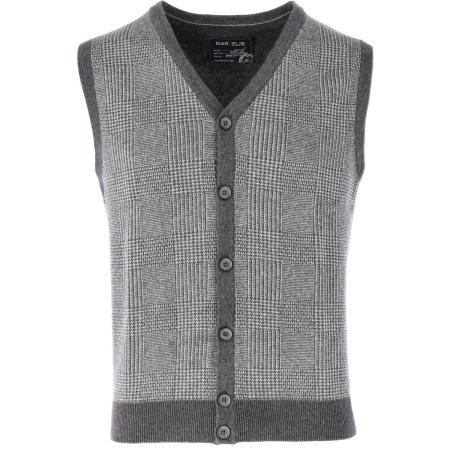 Marvelis Casual Gebreid vest antraciet, Motief