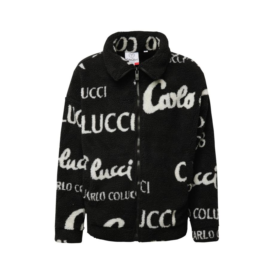 carlo colucci Carlo Colucci Fleece jas zwart / offwhite -