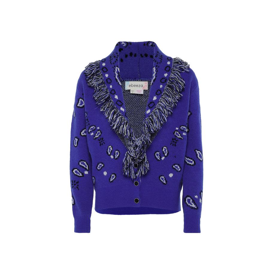 ebeeza ebeeza Gebreid vest violetblauw / zwart / wit -
