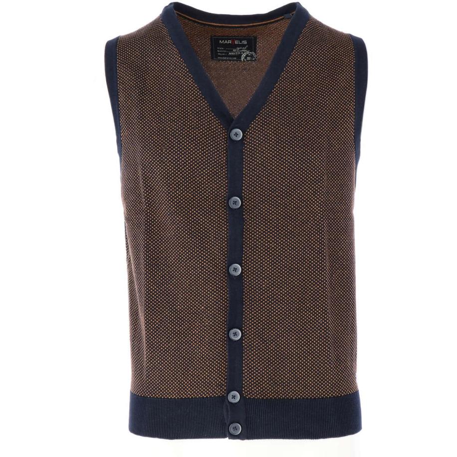 Marvelis Casual Gebreid vest bamboe, Borduurpatroon Groen